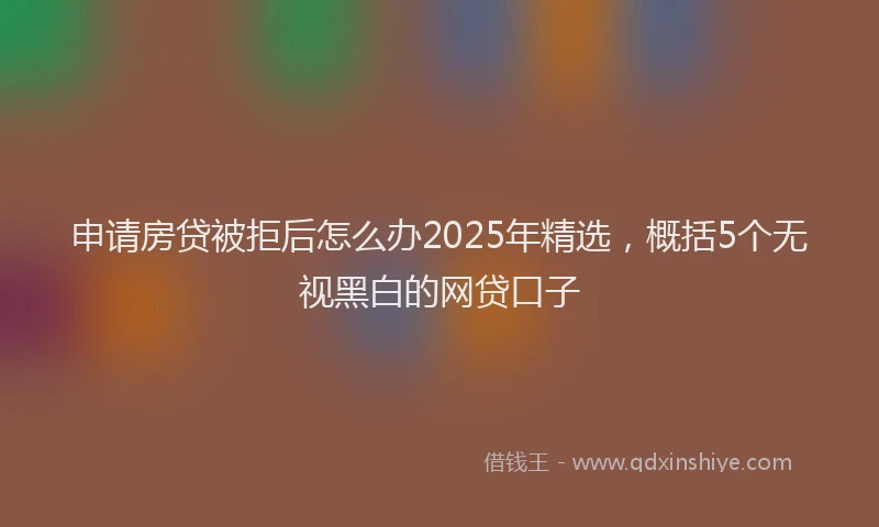 申请房贷被拒后怎么办2025年精选，概括5个无视黑白的网贷口子