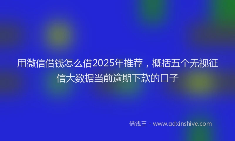 用微信借钱怎么借2025年推荐，概括五个无视征信大数据当前逾期下款的口子