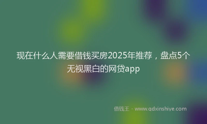 现在什么人需要借钱买房2025年推荐，盘点5个无视黑白的网贷app