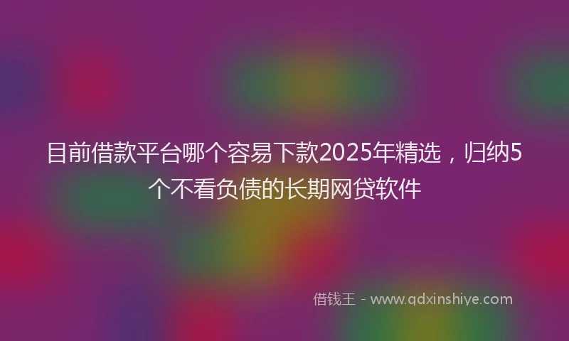 目前借款平台哪个容易下款2025年精选，归纳5个不看负债的长期网贷软件