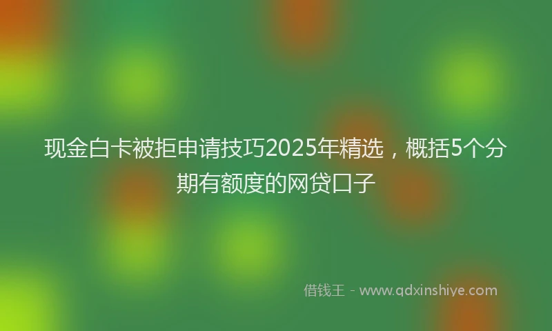 现金白卡被拒申请技巧2025年精选，概括5个分期有额度的网贷口子