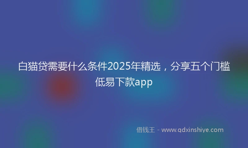 白猫贷需要什么条件2025年精选，分享五个门槛低易下款app