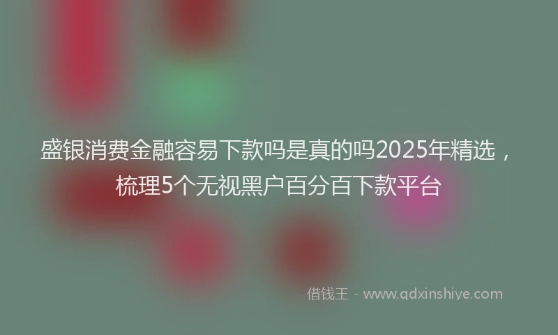 盛银消费金融容易下款吗是真的吗2025年精选，梳理5个无视黑户百分百下款平台