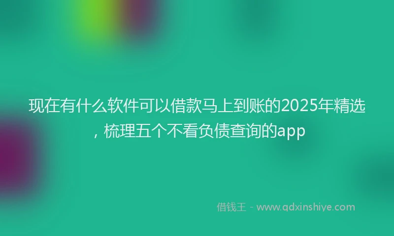 现在有什么软件可以借款马上到账的2025年精选，梳理五个不看负债查询的app
