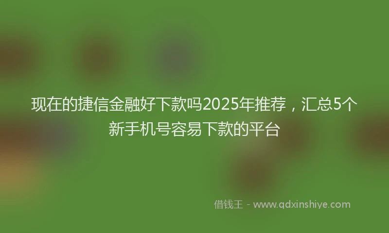 现在的捷信金融好下款吗2025年推荐，汇总5个新手机号容易下款的平台