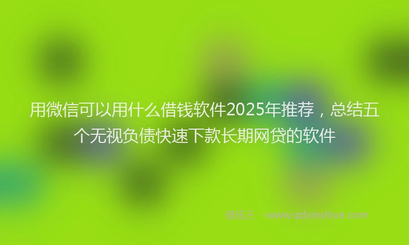 用微信可以用什么借钱软件2025年推荐，总结五个无视负债快速下款长期网贷的软件