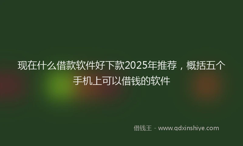 现在什么借款软件好下款2025年推荐，概括五个手机上可以借钱的软件