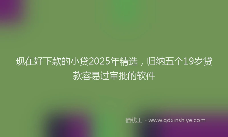 现在好下款的小贷2025年精选，归纳五个19岁贷款容易过审批的软件