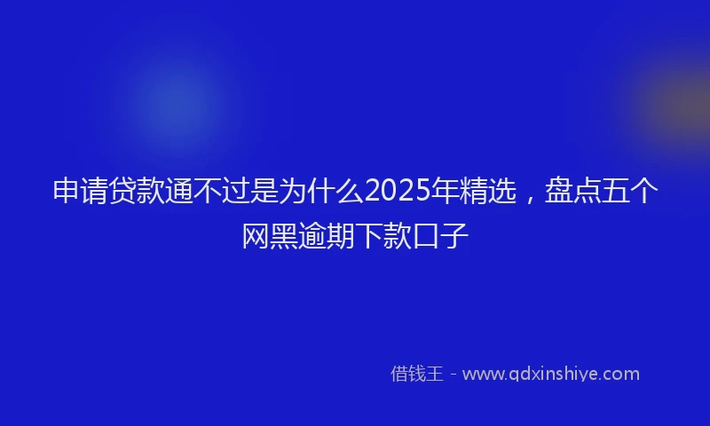 申请贷款通不过是为什么2025年精选，盘点五个网黑逾期下款口子