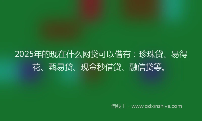 2025年的现在什么网贷可以借有：珍珠贷、易得花、甄易贷、现金秒借贷、融信贷等。