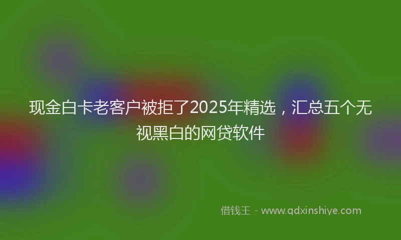 现金白卡老客户被拒了2025年精选，汇总五个无视黑白的网贷软件