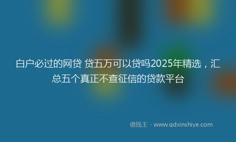 白户必过的网贷 贷五万可以贷吗2025年精选，汇总五个真正不查征信的贷款平台