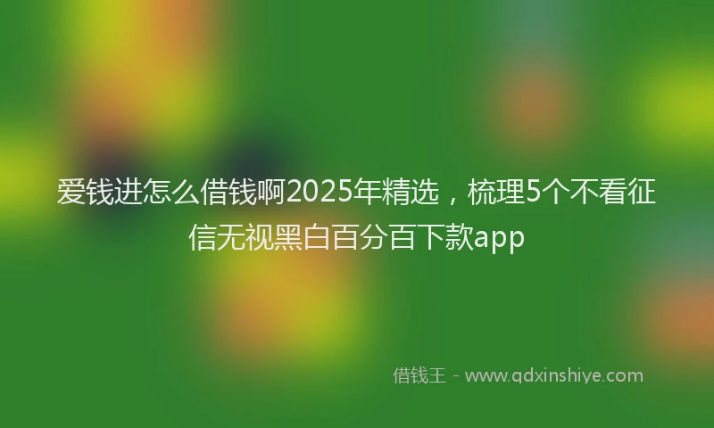 爱钱进怎么借钱啊2025年精选，梳理5个不看征信无视黑白百分百下款app