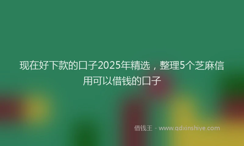现在好下款的口子2025年精选，整理5个芝麻信用可以借钱的口子
