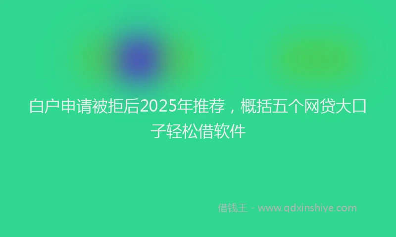 白户申请被拒后2025年推荐，概括五个网贷大口子轻松借软件