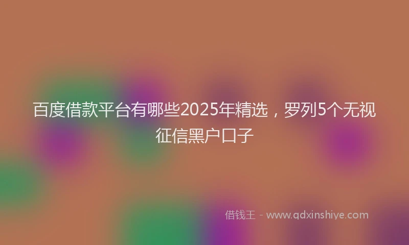 百度借款平台有哪些2025年精选，罗列5个无视征信黑户口子