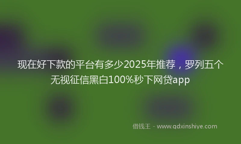 现在好下款的平台有多少2025年推荐，罗列五个无视征信黑白100%秒下网贷app