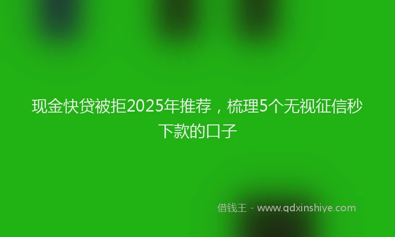 现金快贷被拒2025年推荐，梳理5个无视征信秒下款的口子