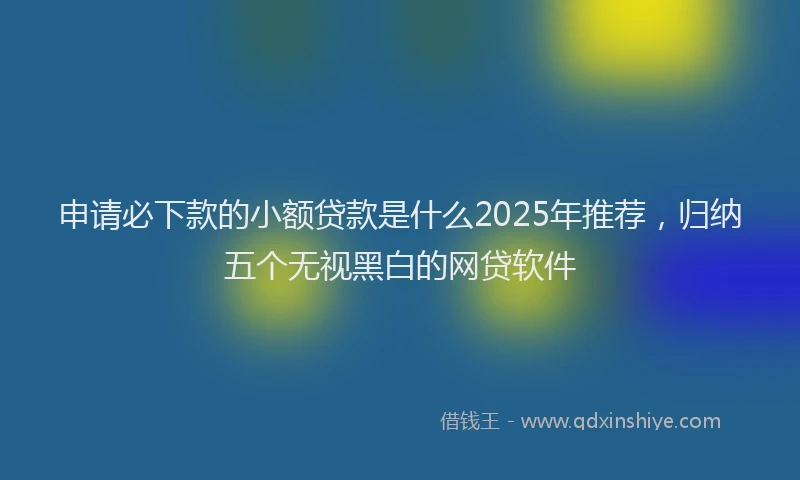 申请必下款的小额贷款是什么2025年推荐，归纳五个无视黑白的网贷软件
