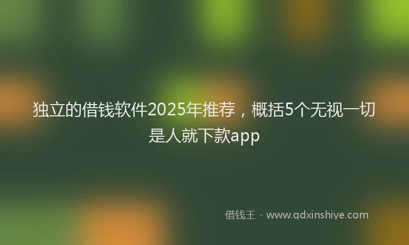 独立的借钱软件2025年推荐，概括5个无视一切是人就下款app