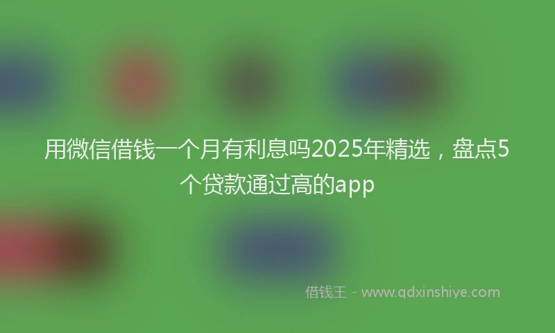 用微信借钱一个月有利息吗2025年精选，盘点5个贷款通过高的app