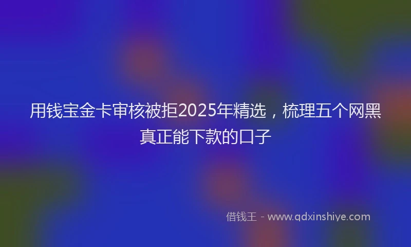 用钱宝金卡审核被拒2025年精选，梳理五个网黑真正能下款的口子