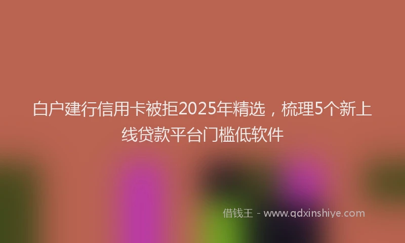 白户建行信用卡被拒2025年精选，梳理5个新上线贷款平台门槛低软件