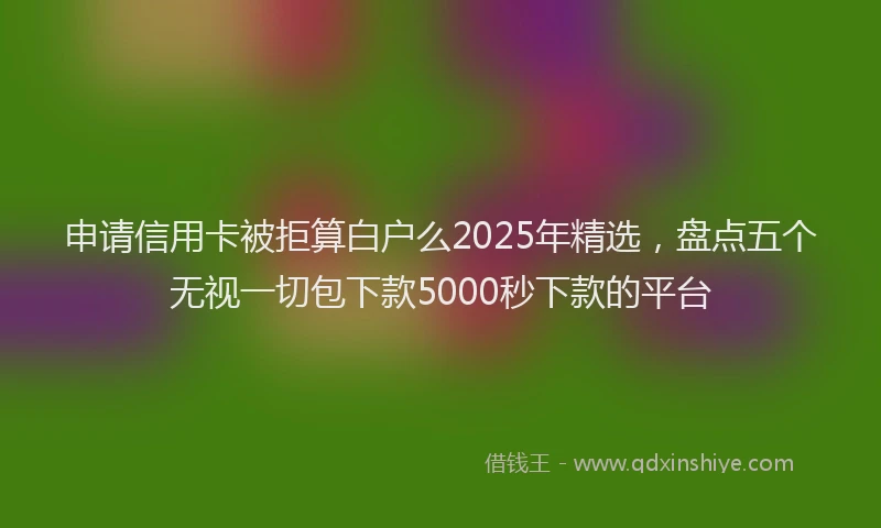 申请信用卡被拒算白户么2025年精选，盘点五个无视一切包下款5000秒下款的平台