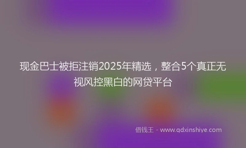 现金巴士被拒注销2025年精选，整合5个真正无视风控黑白的网贷平台
