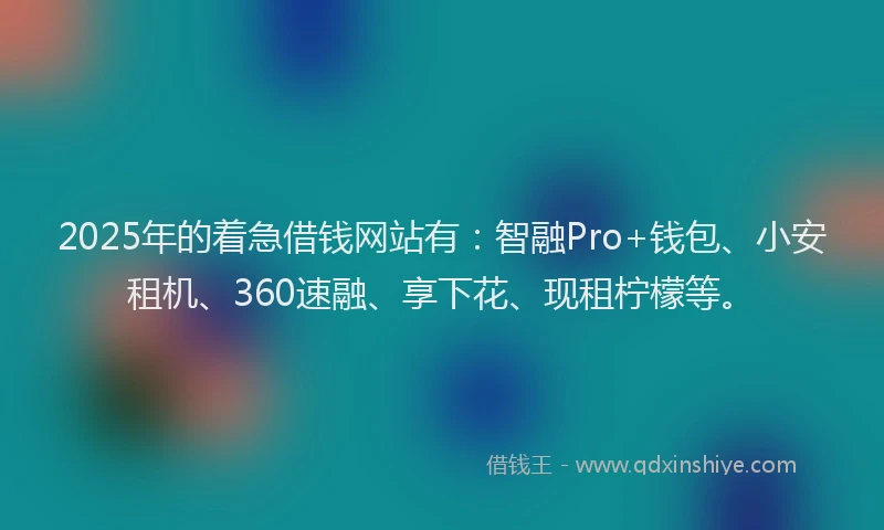 2025年的着急借钱网站有：智融Pro+钱包、小安租机、360速融、享下花、现租柠檬等。