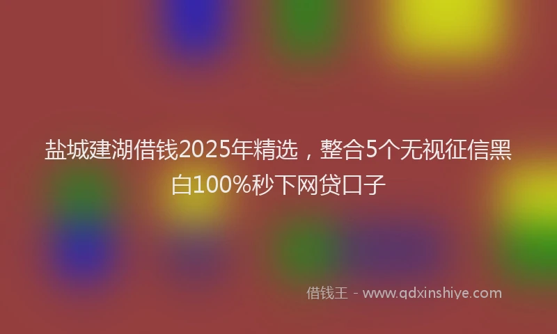 盐城建湖借钱2025年精选，整合5个无视征信黑白100%秒下网贷口子