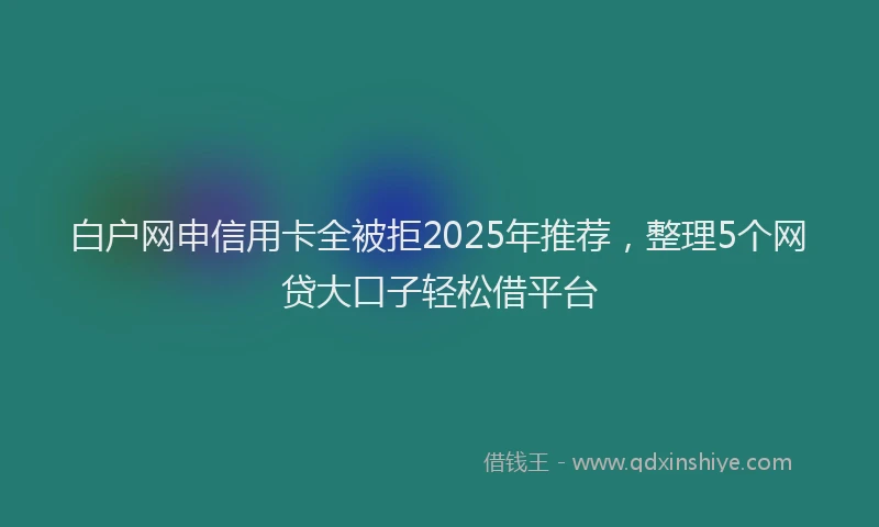 白户网申信用卡全被拒2025年推荐，整理5个网贷大口子轻松借平台