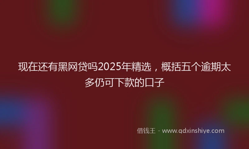 现在还有黑网贷吗2025年精选，概括五个逾期太多仍可下款的口子