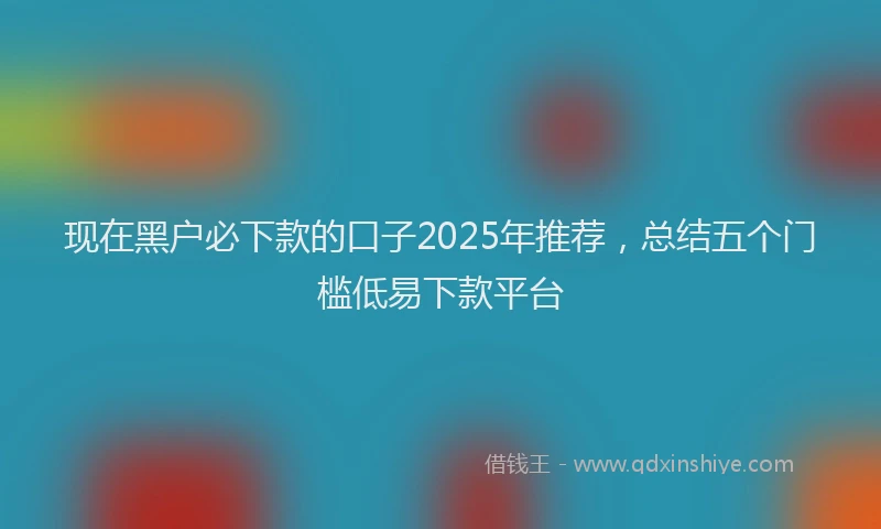 现在黑户必下款的口子2025年推荐，总结五个门槛低易下款平台