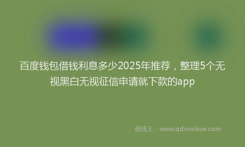 百度钱包借钱利息多少2025年推荐，整理5个无视黑白无视征信申请就下款的app