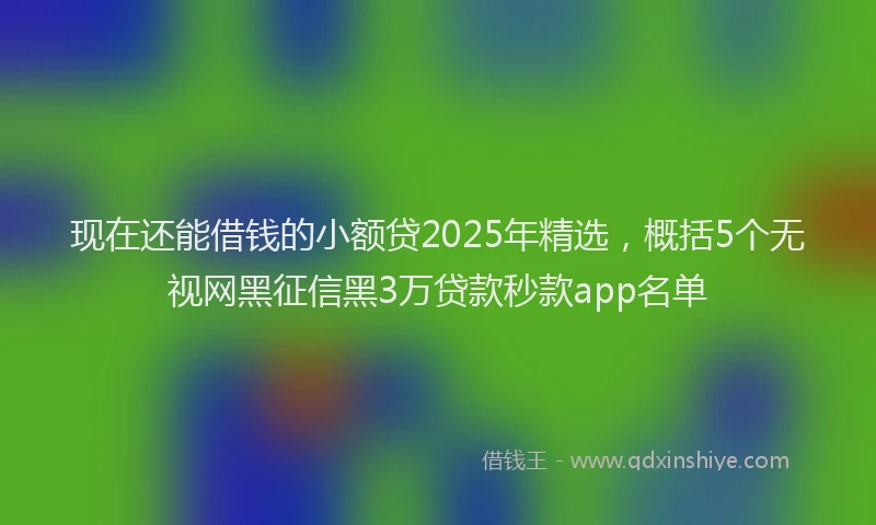 现在还能借钱的小额贷2025年精选，概括5个无视网黑征信黑3万贷款秒款app名单