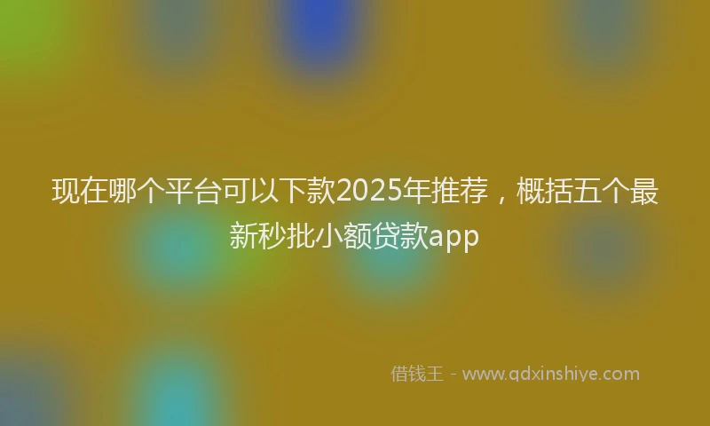 现在哪个平台可以下款2025年推荐，概括五个最新秒批小额贷款app