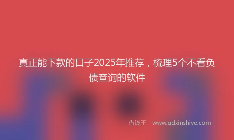 真正能下款的口子2025年推荐，梳理5个不看负债查询的软件