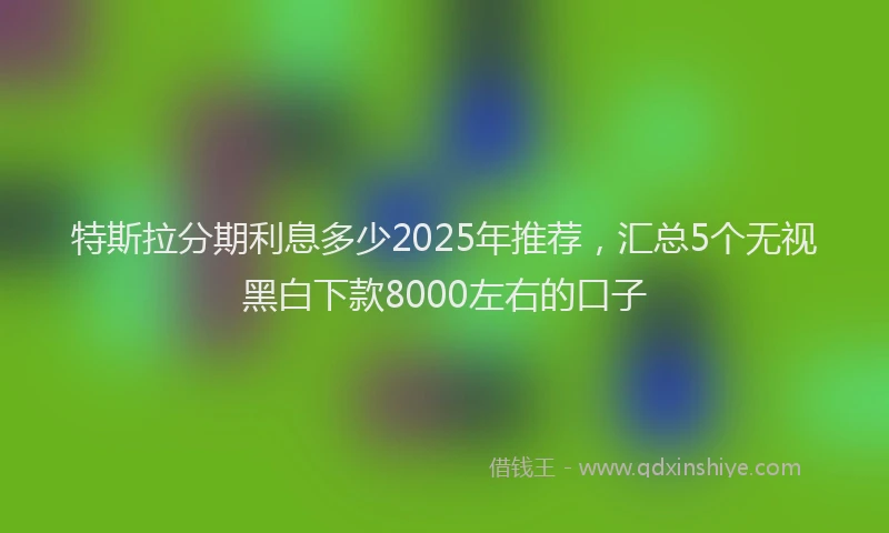 特斯拉分期利息多少2025年推荐，汇总5个无视黑白下款8000左右的口子