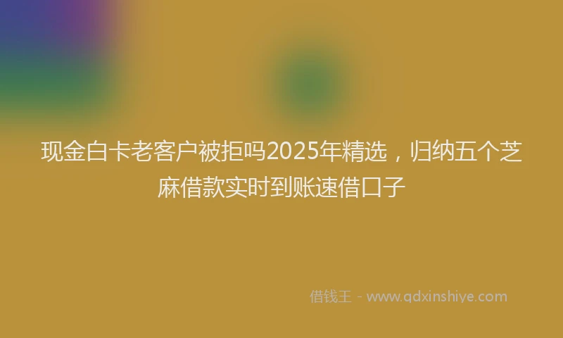 现金白卡老客户被拒吗2025年精选，归纳五个芝麻借款实时到账速借口子