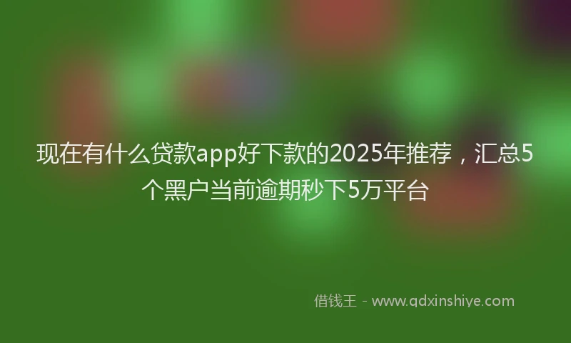 现在有什么贷款app好下款的2025年推荐，汇总5个黑户当前逾期秒下5万平台