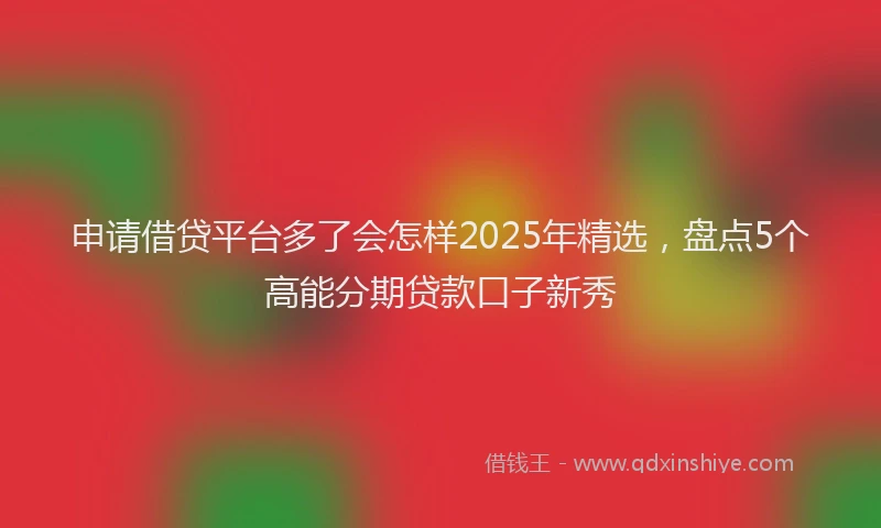 申请借贷平台多了会怎样2025年精选，盘点5个高能分期贷款口子新秀