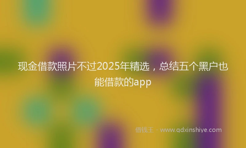 现金借款照片不过2025年精选，总结五个黑户也能借款的app