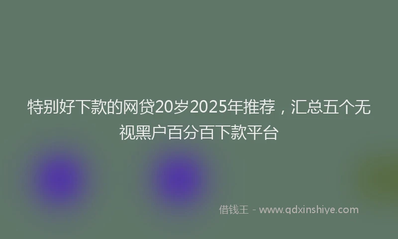 特别好下款的网贷20岁2025年推荐，汇总五个无视黑户百分百下款平台