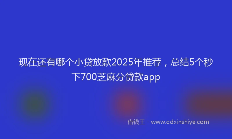 现在还有哪个小贷放款2025年推荐，总结5个秒下700芝麻分贷款app