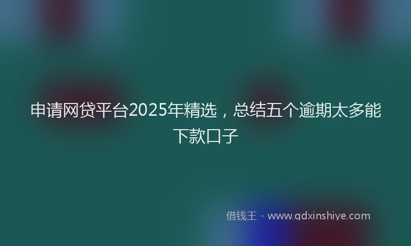 申请网贷平台2025年精选，总结五个逾期太多能下款口子