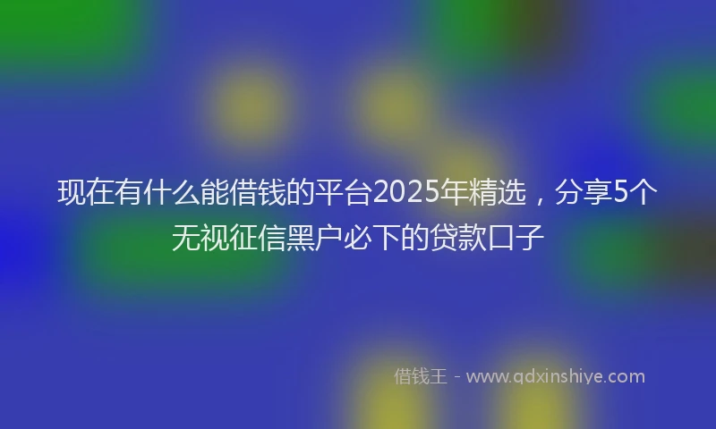 现在有什么能借钱的平台2025年精选，分享5个无视征信黑户必下的贷款口子