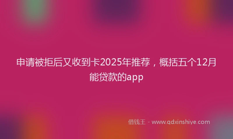 申请被拒后又收到卡2025年推荐，概括五个12月能贷款的app