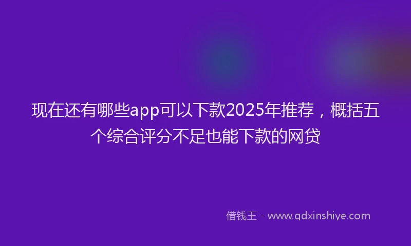 现在还有哪些app可以下款2025年推荐，概括五个综合评分不足也能下款的网贷
