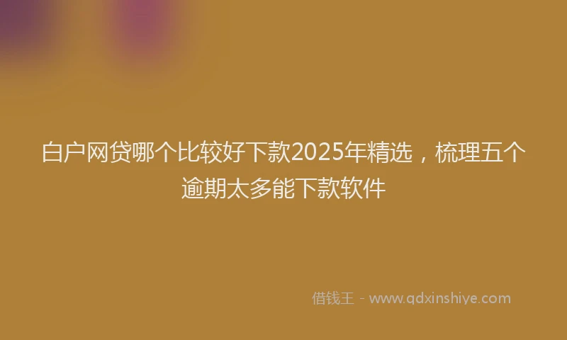 白户网贷哪个比较好下款2025年精选，梳理五个逾期太多能下款软件